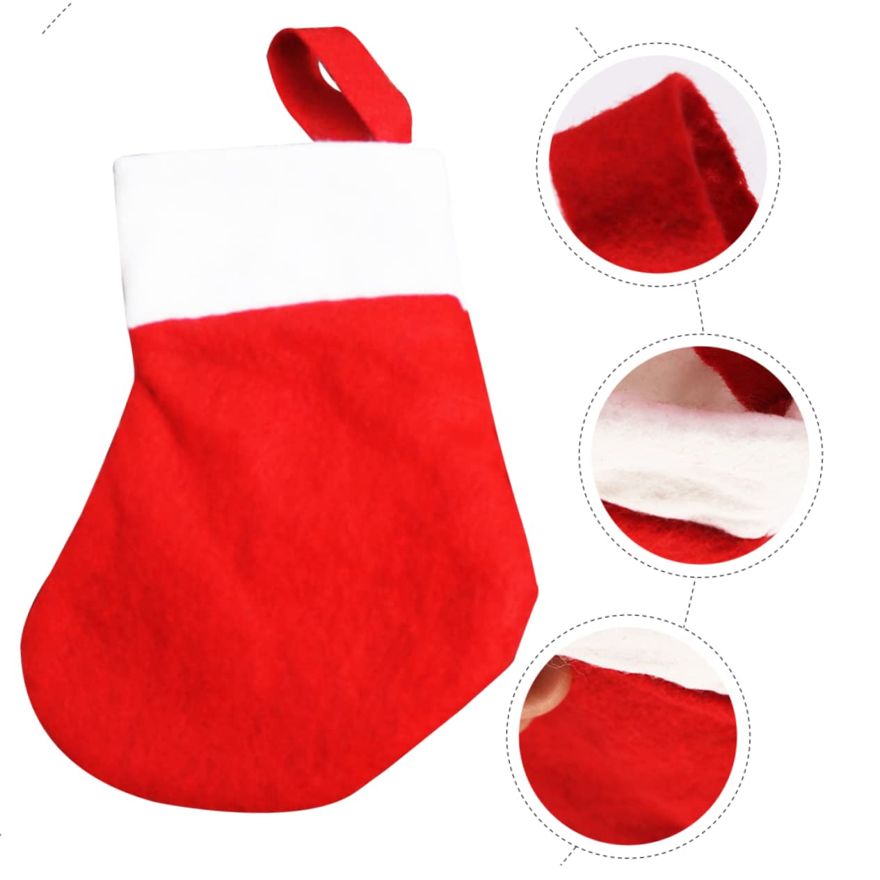 TOPBATHY 80 Piezas Calcetines Navideños Bolsillo De Cubiertos De Navidad Calcetín De Navidad Colgando Decoración Colgante De Calcetín De Fiesta De Navidad Mini Tela No Tejida Rojo