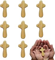Vista 6 de EAEDMY 16 cruces pequeñas de mano, cruz portátil de madera de pino, cruz de oración de Jesús para ocasión religiosa o comunión, 2.44 pulgadas