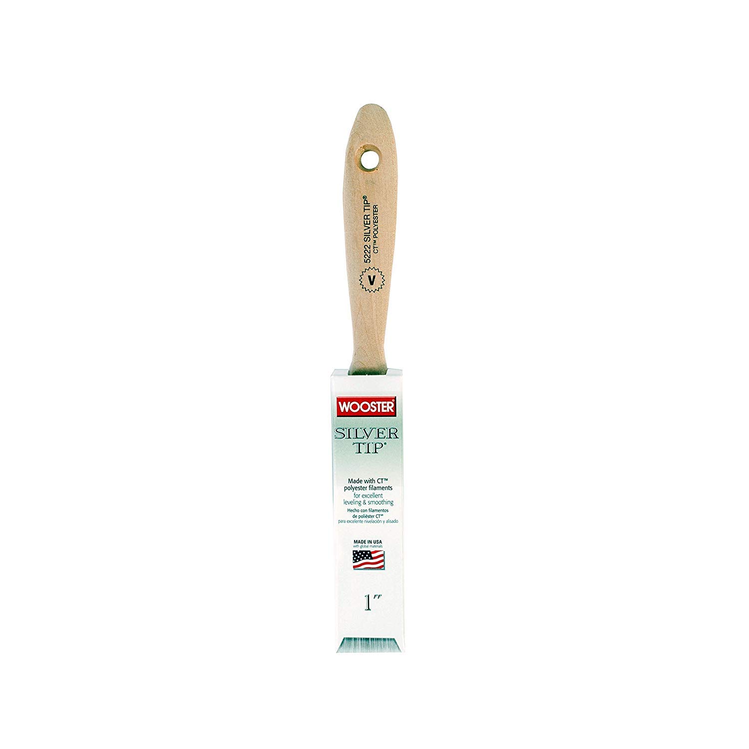 Wooster Brush Beige E5222-1 Silver Tip Varnish Paintbrush, 1-Inch Size