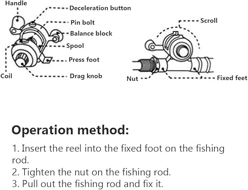 Miniatura 5 de Caña de pescar de tamaño de bolsillo, caña de pescar telescópica de aleación de aluminio, mini caña de pescar de 38 pulgadas, juego de carrete de
