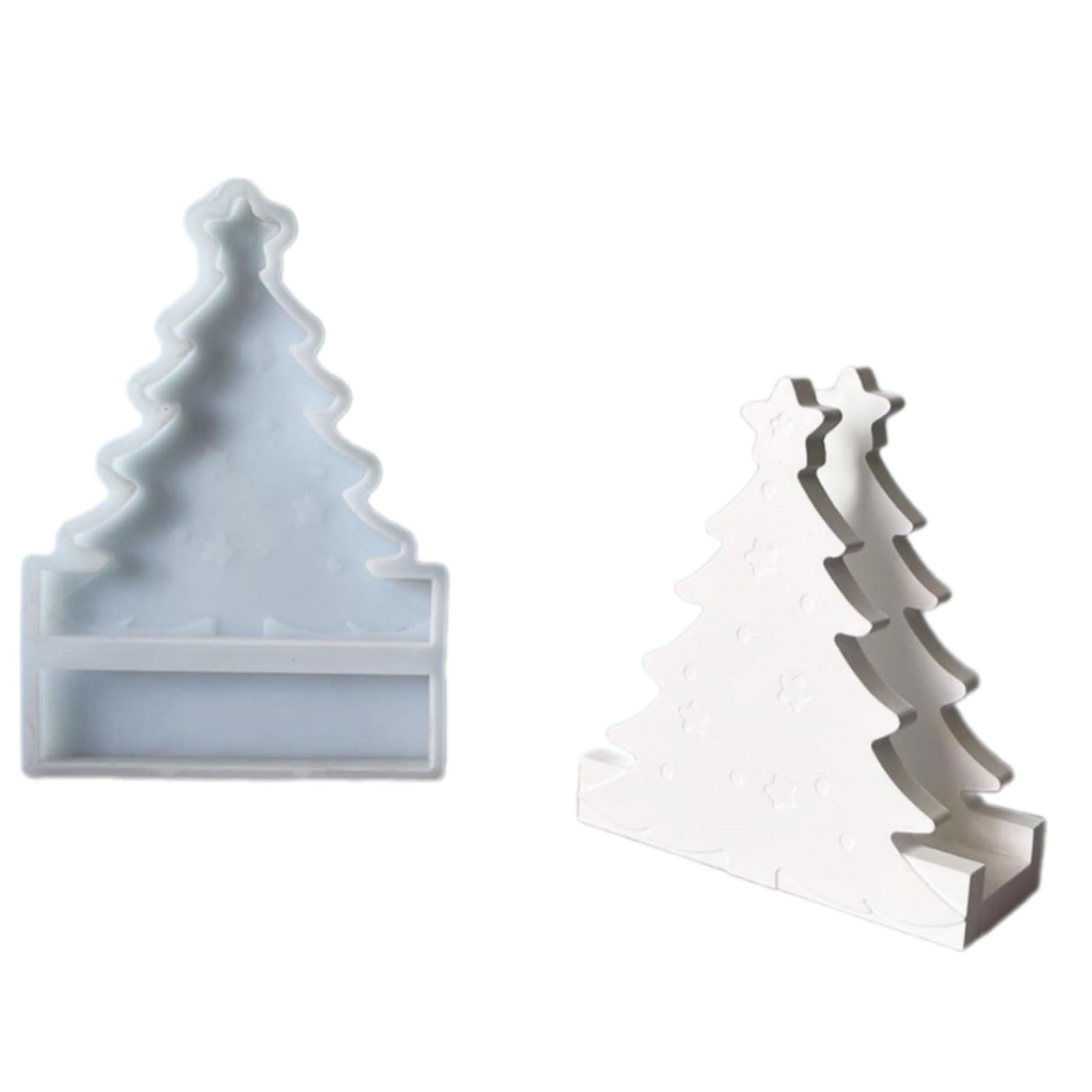 Jazuaiao Silicone Craft Mold with Tree Snowflake Design Resin Ornament Box Holiday Project Christmas Tree storage Blessing Figure Craft Christmas for Holiday