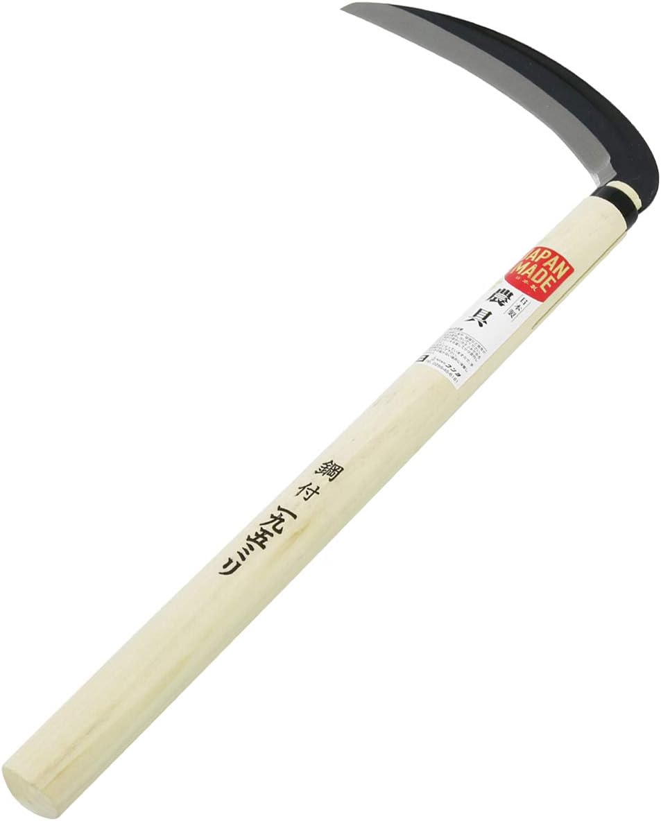Kiyo Made in Japan Thin Sickle with Steel Yasugi Steel 34000 7.7 inches (195 mm) Handle Body Depth 0.9 inches (2.4 cm) Body Height 16.9 inches (43 cm) Body Width 7.7 inches (19.5 cm)