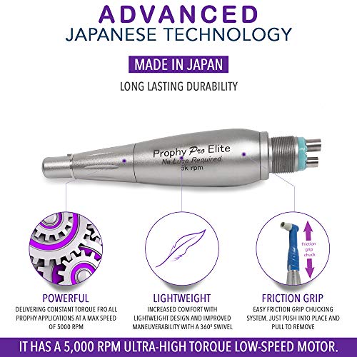 Medidenta PROPHYPRO Prophy Pro Elite Low Speed Hygiene Handpiece With 4-Hole Connection + 5,000 Rpm, Heavy-Duty Dental Tool thumb #1