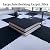 HoKiis 16 Piece Interlocking Carpet Tiles with Border,Plush Foam Floor Mat,Jigsaw Puzzles Playmat,Living Room,Bedroom(Size:23.6x23.6 Inch,Color:Gray+Pink)
