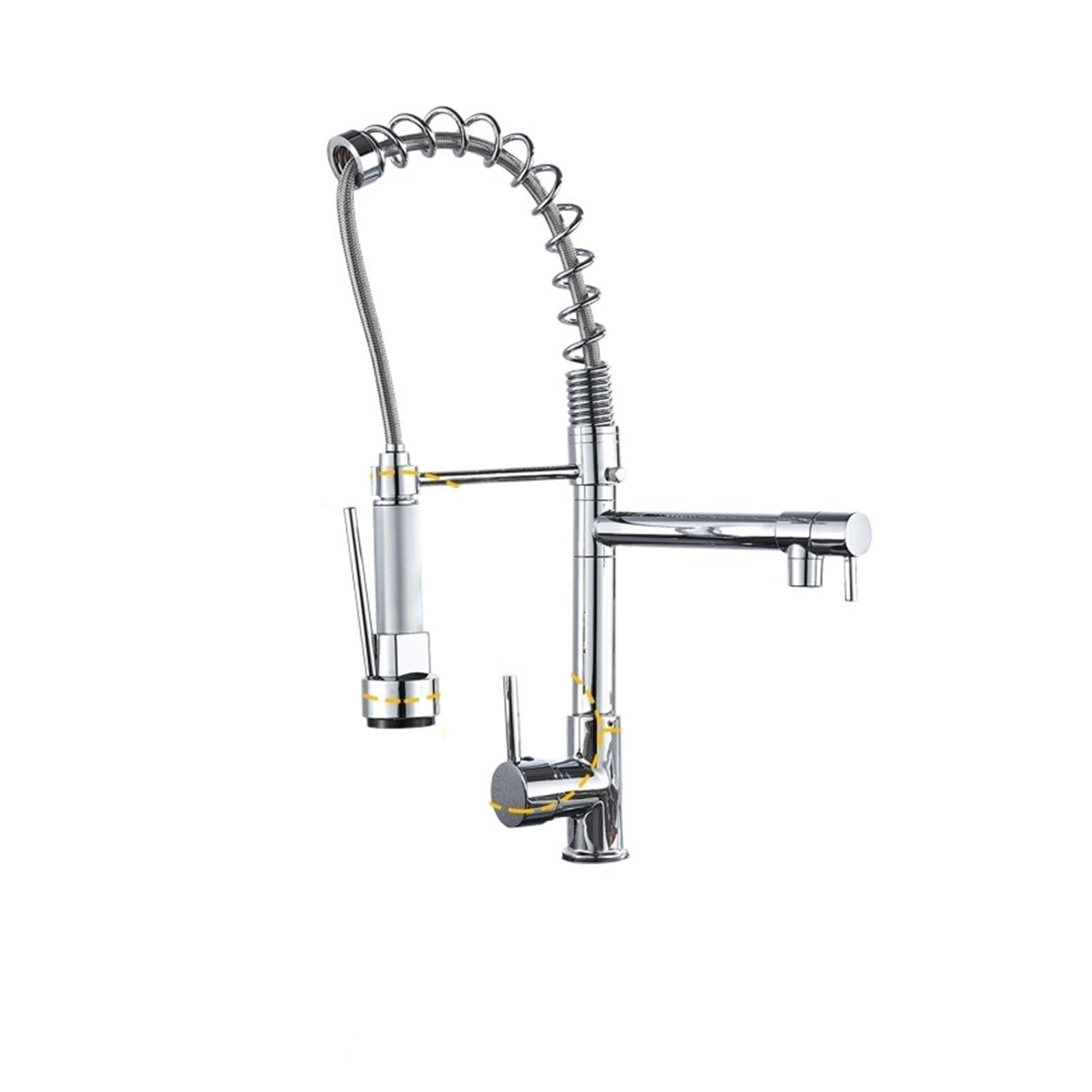 Robinet de cuisine à ressort extractible Chrome F mitigeur haut de gamme