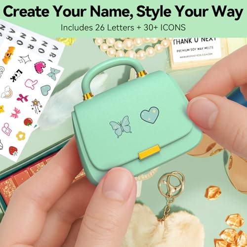 Image of ANCwear Sage Green Mini Purse Earbuds for Girls, Matcha Cute Ear Buds with Handbag Charging Case, Bead Chain, DIY Stickers, Bluetooth 5.3, 22H Battery Life, Aesthetic Gift Earbuds for Women Teens