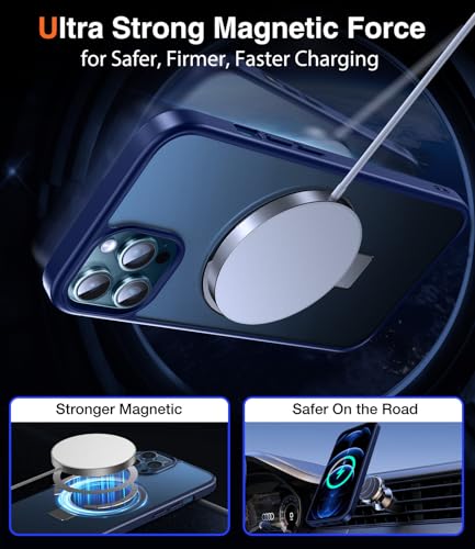 Chicfun 3-in-1 [Magnetic+Kickstand+Ring Holder] for iPhone 12 Pro Max Case Stand Ring Holder Compatible with MagSafe, Military Shockproof Protective Matte iPhone 12 Pro Max Phone Case Kickstand Cover - image 4