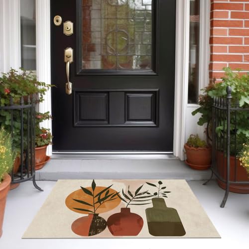 Tapis d'extérieur beige antidérapant et absorbant à profil bas - 8