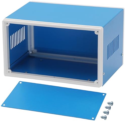 Zulkit Cajas electrónicas de metal azul para proyectos de caja de conexiones, caja de conexiones, caja preventiva de 8.3 x 7.1 x 5.5 pulgadas (8.268