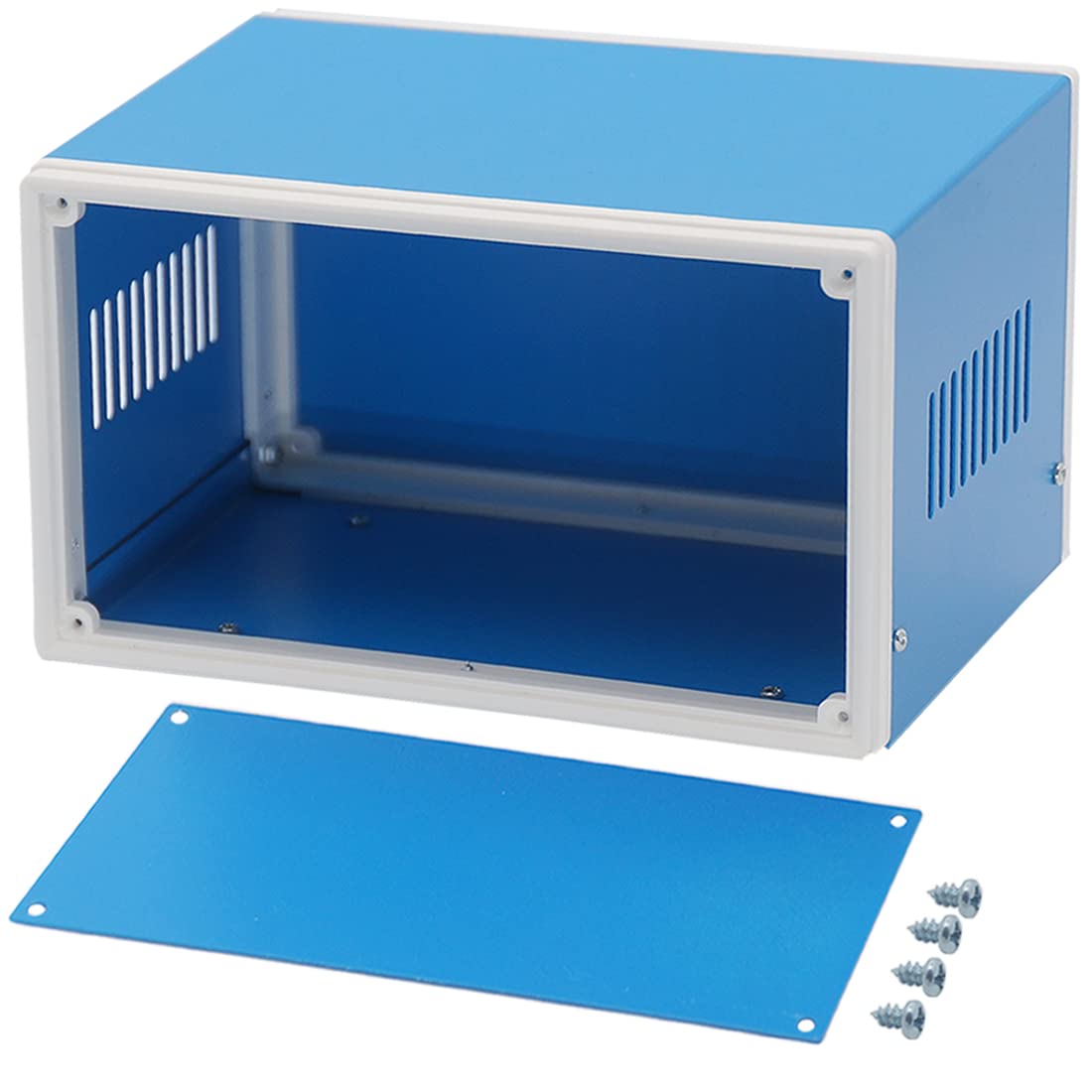 Zulkit Electronic Enclosures Blue Metal Enclosure Project Case DIY Box Junction Case Enclosure Preventive Case 8.3x7.1x5.5inch (210x180x140mm)-image-7