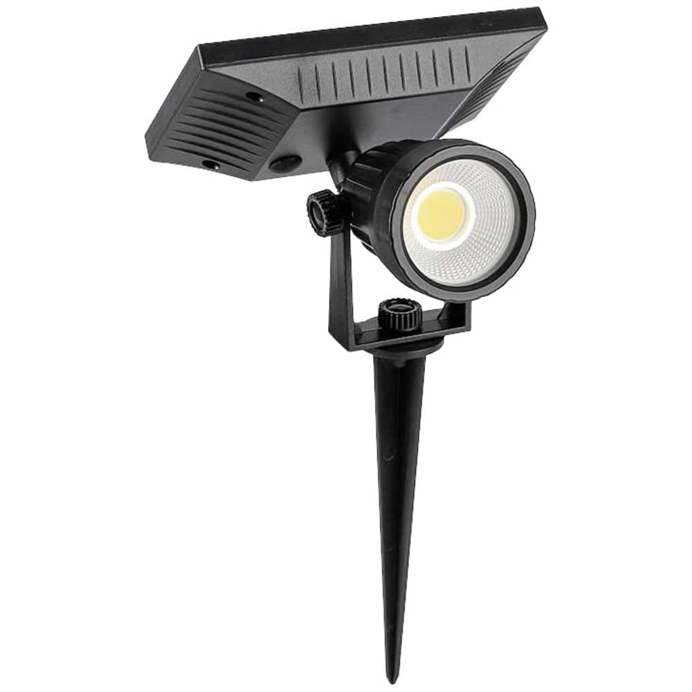 V-TAC Faretto LED Solare da Giardino con Pannello Solare - Faro Spot LED da Esterno Impermeabile IP65 per Cortile, Piscina, Terreno - Luce 3000K Bianco Caldo - Lampada 2W, VT-952