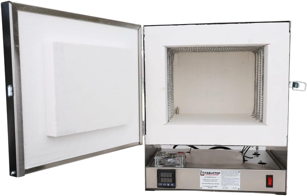 TableTop USA XL Hi-Temp 2000 Degree Electric Burnout Furnace Oven Kiln Vent Hole PROGRAMMABLE Controller Jewelry Making Dental Casting Wax 3D Resin PLA Burnout Made in the U.S.A. 10" W X 10" D X 8" T