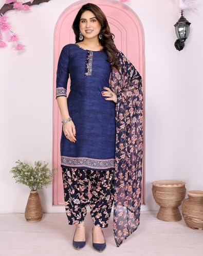 Image of Yashika Unstiched Crepe dress materials | Crepe Salwar Suit for women with dupatta | suit material for women unstitched