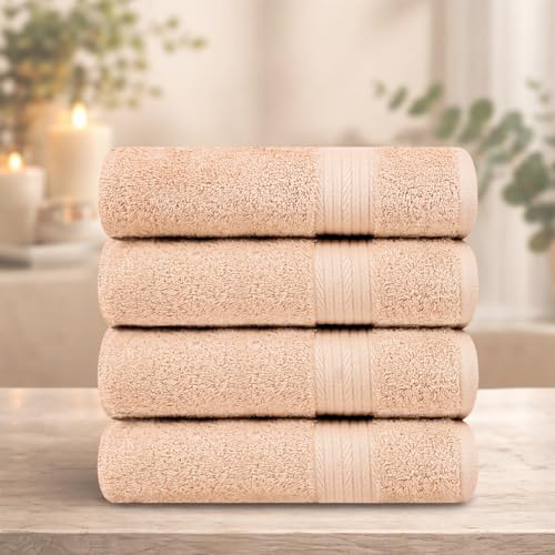 Toallas de baño de 76 x 137 cm en pack de 4 unidades de algodón de secado rápido 3