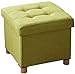 FGDSA Ottoman lite drewno wielofunkcyjny sześcian do przechowywania stołek salon sypialnia tkanina stylowa prostota – podnóżek sofa stołek drewniana ławka siedzisko (kolor: Zielony)