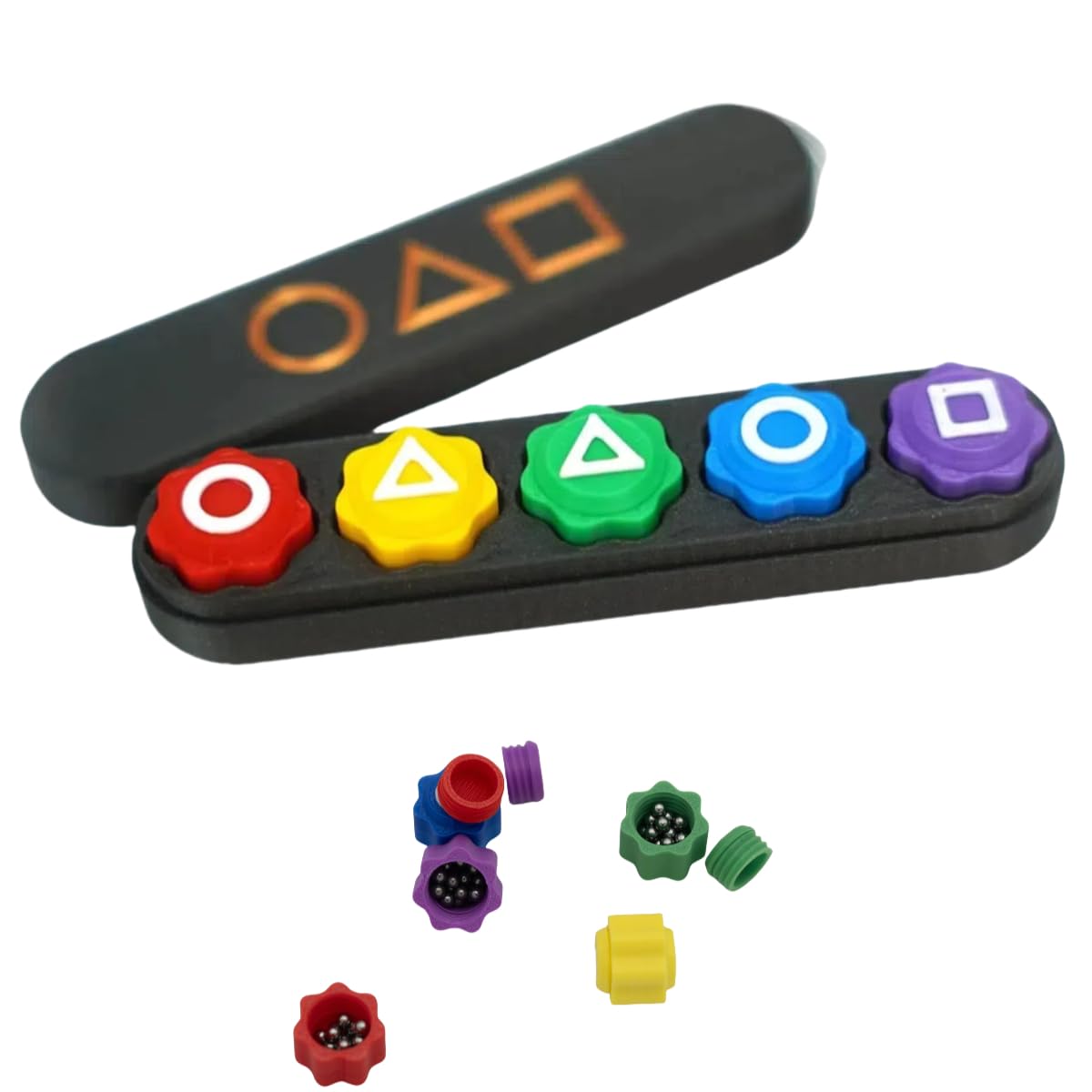 Weighted Gonggi Korean Game - Classic Korean Traditional Toss & Catch Popular Game with Steel Balls, Durable Plastic Jacks