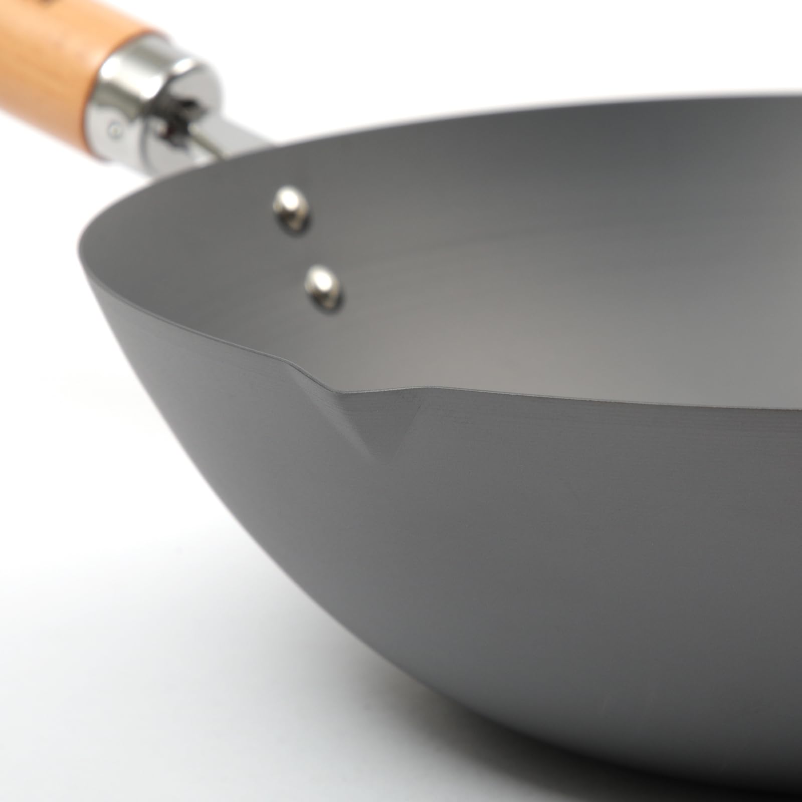 KIWAME - Wok di alta qualità, 30 cm, nero, manico in legno, antiaderente, 3,2 quarti, compatibile con piano cottura elettrico