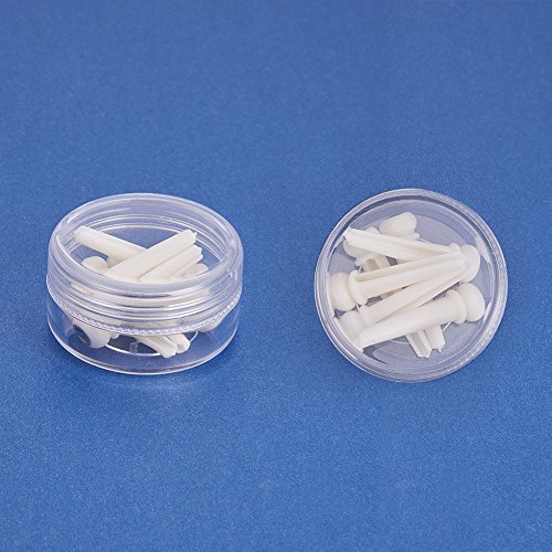WANDIC Bone Guitar Bridge Pins, 6pcs White Bridge Pins Guitar String Nail Pins for Acoustic Guitar with Copper Circle and Pearl Shell Inlaid - Thumbnail 6