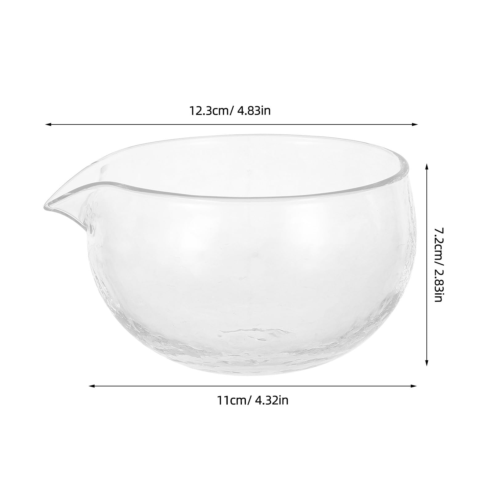 Operitacx 2 cuencos de vidrio texturizado para matcha - Chawan de vidrio borosilicato transparente de 500 ml con boquilla para verter - Cuenco de ceremonia del té de estilo japonés para uso en