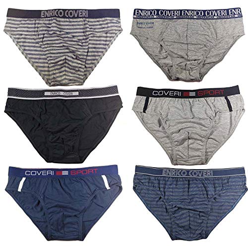 Enrico Coveri (6pcs) Slip en Coton Fantaisie Selon disponibilité (Image Indicative) (L, Multicolore) Cover