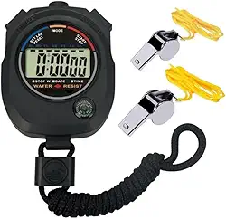 Cronômetro Digital Com Alarme Calendário E Bússola, 2 Apitos Metal Profissional Com Cordão