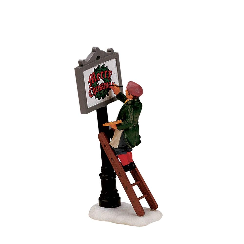 Lemax Amber Christmas Village Sign Painter