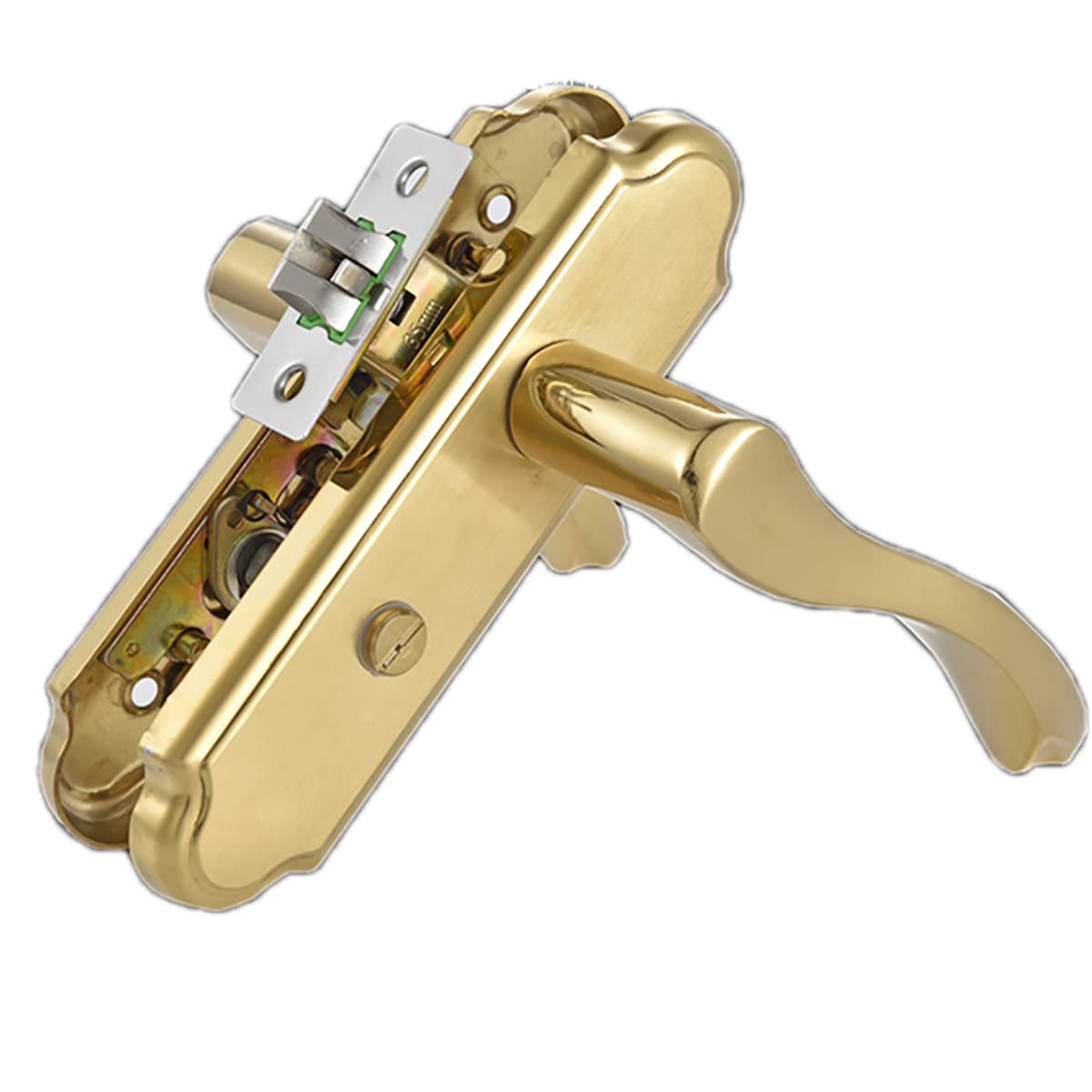 Edinstry Stainless Steel Door Levers, Interior Door Levers Wooden Door Steel Door Iron Door Levers, Hole Center 125mm Scroll Door Handle Knob Locks,