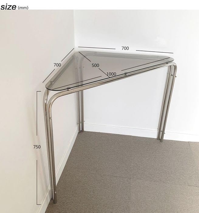 Amazon｜AIRNIPP ステンレス コーナーテーブル ガラステーブル70×70×75