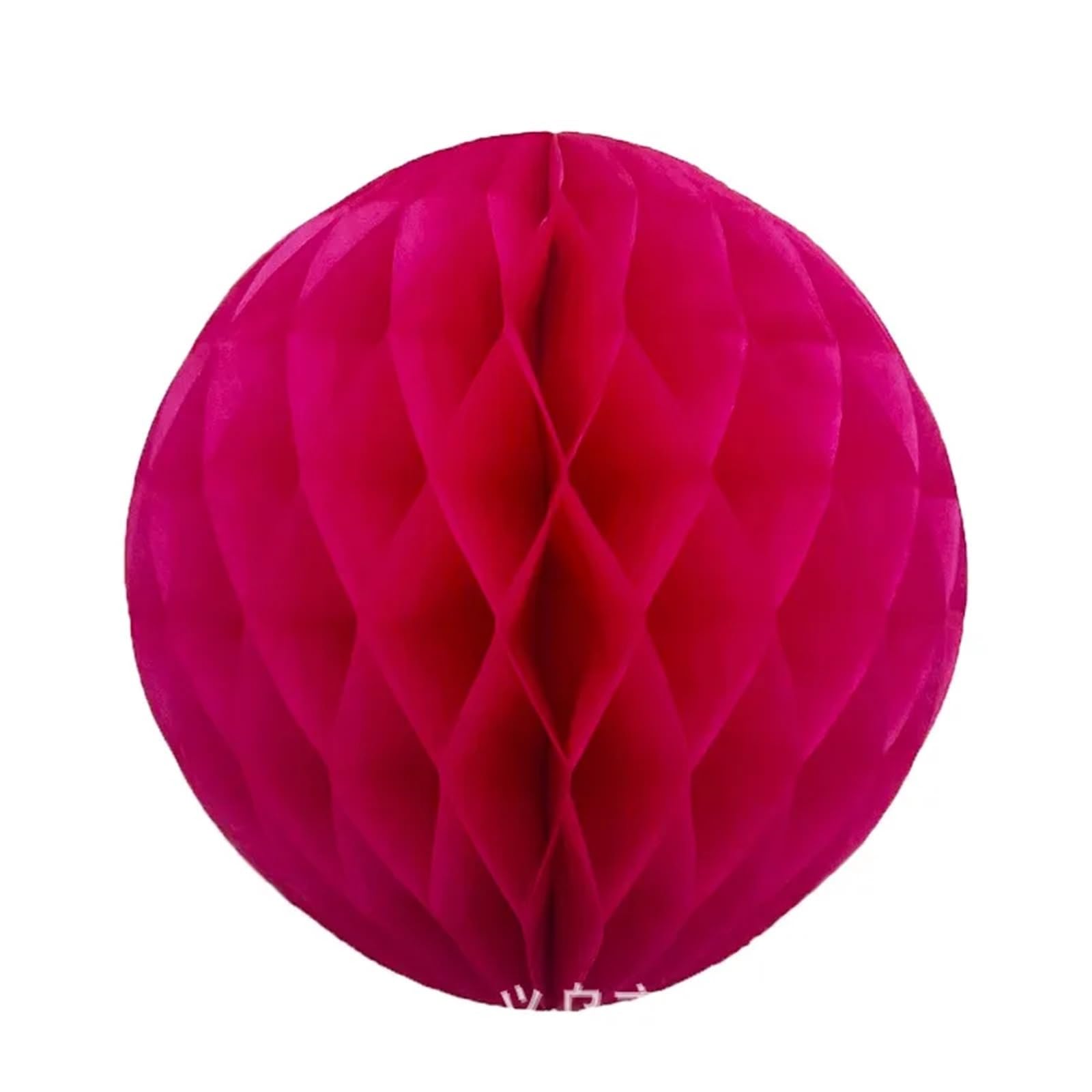 Paper Pompom 10Pcs Honeycomb Ball Wedding Room Column Background Decoration House(Rose red,15CM)