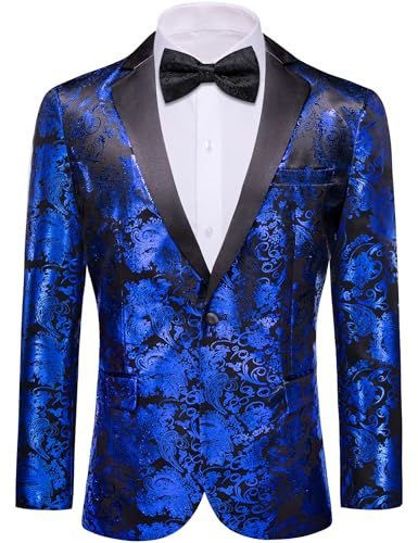 Image of Barry. Wang Men's Sport Coats & Blazers Flower Suit Jacket 1 Button Paisley Tuxedo Mardi Gras Carnival Parade Gift