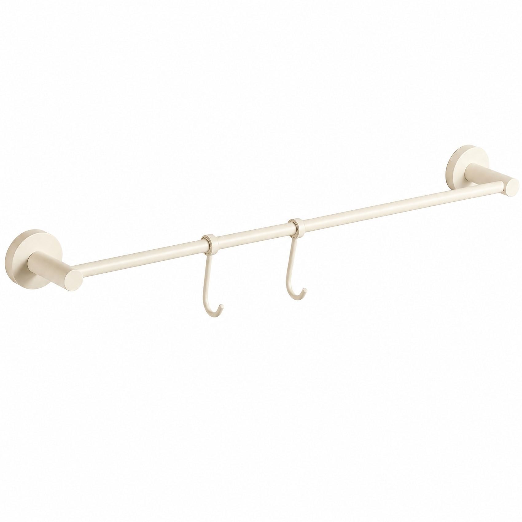 Toallero de Pared Sin Taladro para Baño en Latón, 2 Ganchos Deslizantes | Barra Impermeable y Antioxidante, Fuerte Organizador Oro Cepillado para Ducha, Cocina, Aseo Lavabo(Cream White,40cm/15.7in)
