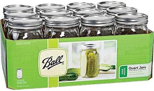 Ball Quart Jar, Wide Mouth, Set of 24