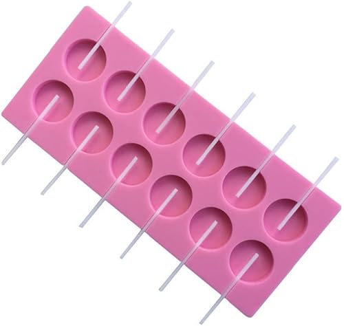 Ciieeo Moldes redondos para piruletas de 12 capacidades, kit de moldes para Halloween, Navidad, caramelo duro, chocolate, chocolate de Navidad