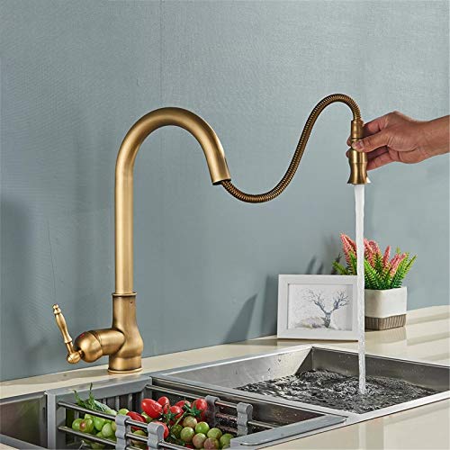 Robinet de cuisine en laiton antique style rétro mitigeur évier