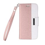 iPhone 8 / iPhone 7 Wallet Case,Thankscase Premium PU Leather Case with The Embossed Pattern,with TPU Shock-Absorbing Bumper Cover for iPhone 8 and iPhone 7 4.7 (Rose Gold)