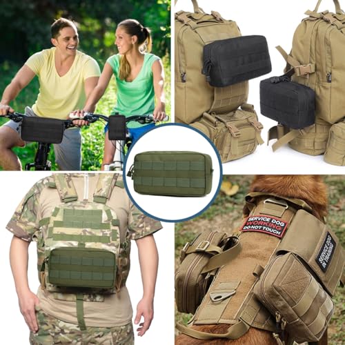 MUCHER Molle Tasche Taktische Hüfttaschen EDC Utility Bauchtasche Hüfttasche mit 3 Haken für Outdoor Wandern Jagdcamping Training (A - Armeegrün)