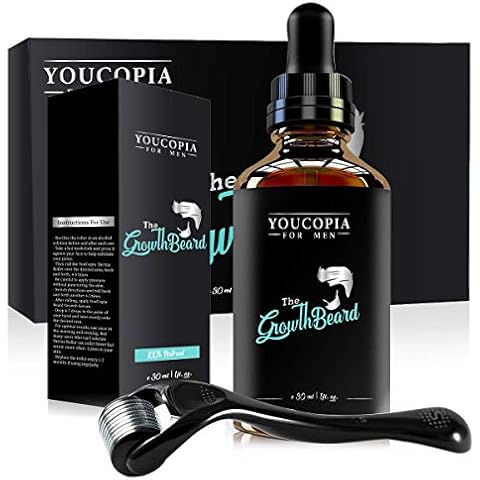 YouCopia Beard Growth Kit, Natural Hair Growth Serum for Men with Patchy Facial Growth, Stimulate, Promote Hair Regrowth (2in1) Cover