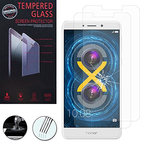 VComp-Shopu00ae 2 protectores de pantalla de cristal templado de alta calidad para Huawei Honor 6X / GR5 2017 / Mate 9 Lite u0096 Transparente