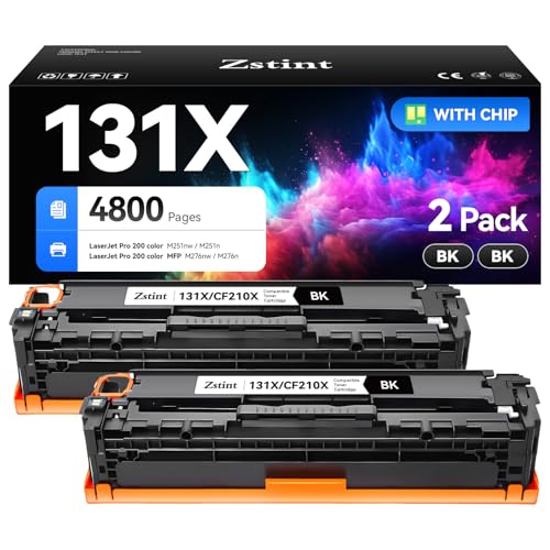 131X Black Toner Cartridge 2-Pack High Yield Replacement for HP 131A 131X CF210A CF210X Toner Compatible for LaserJet Pro 200 color MFP M276nw M251nw M251n M276n M276 M251 Laser Printer Ink All-in-One