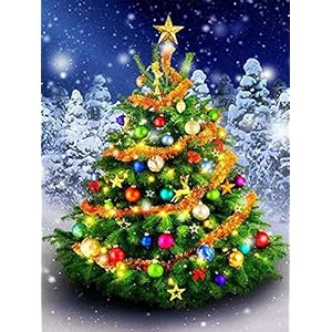 Ziiajune 5D Diamond Painting Kits Kerstboom, DIY Diamant Schilderij Kit Sneeuw Full Ronde Boor Crystal Strass Kruissteek…