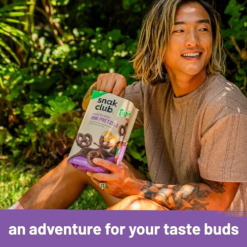 Snak Club Tajin Chocolatey Mini Pretzels, Chocolate Covered Pretzels with Chili and Lime Seasoning, Mild, No Artificial Colors, 8 oz Resealable Bag