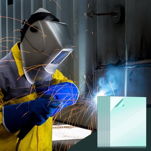 Image of 20 Pcs 4.5 x 5.25 inch Clear Welding Lens Covers 0.04 inch Thick for Welding Hood | Universal Welding Cap, Helmet Accessories Replacement, Transparent Top Protection for Protecting Eyes