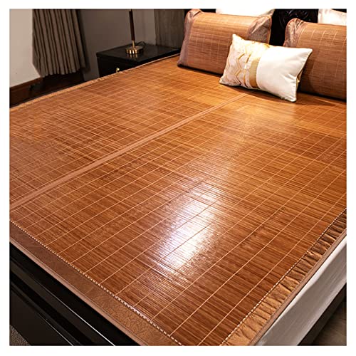 XEX Estera De Bambú Verano, Colchoneta De Dormir De Verano Transpirable Suave, Colchoneta De Bambú Plegable para Dormitorio De Estudiantes De Escuela En Casa(Size:200 * 220cm)