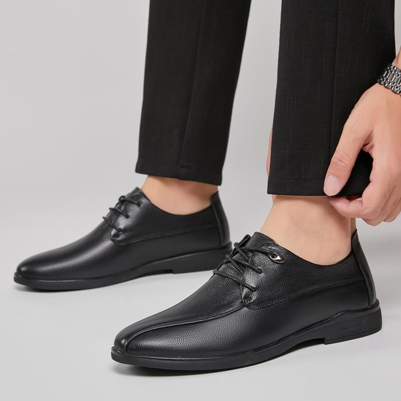 Mens Casual Leather Dress Shoes Classic Formal Lace Up Oxford Shoes for Business Office Wedding3
