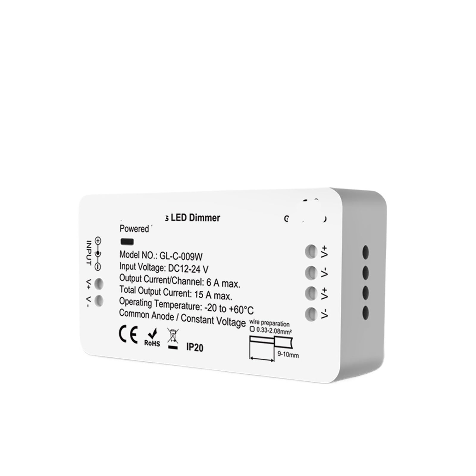Contrôleur de bande lumineuse LED RGBCCT variateur de couleur ruban