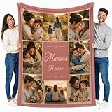VERADEA Coperta Personalizzata con Foto, Plaid Personalizzato in Flanella Morbida con 8 Fo...