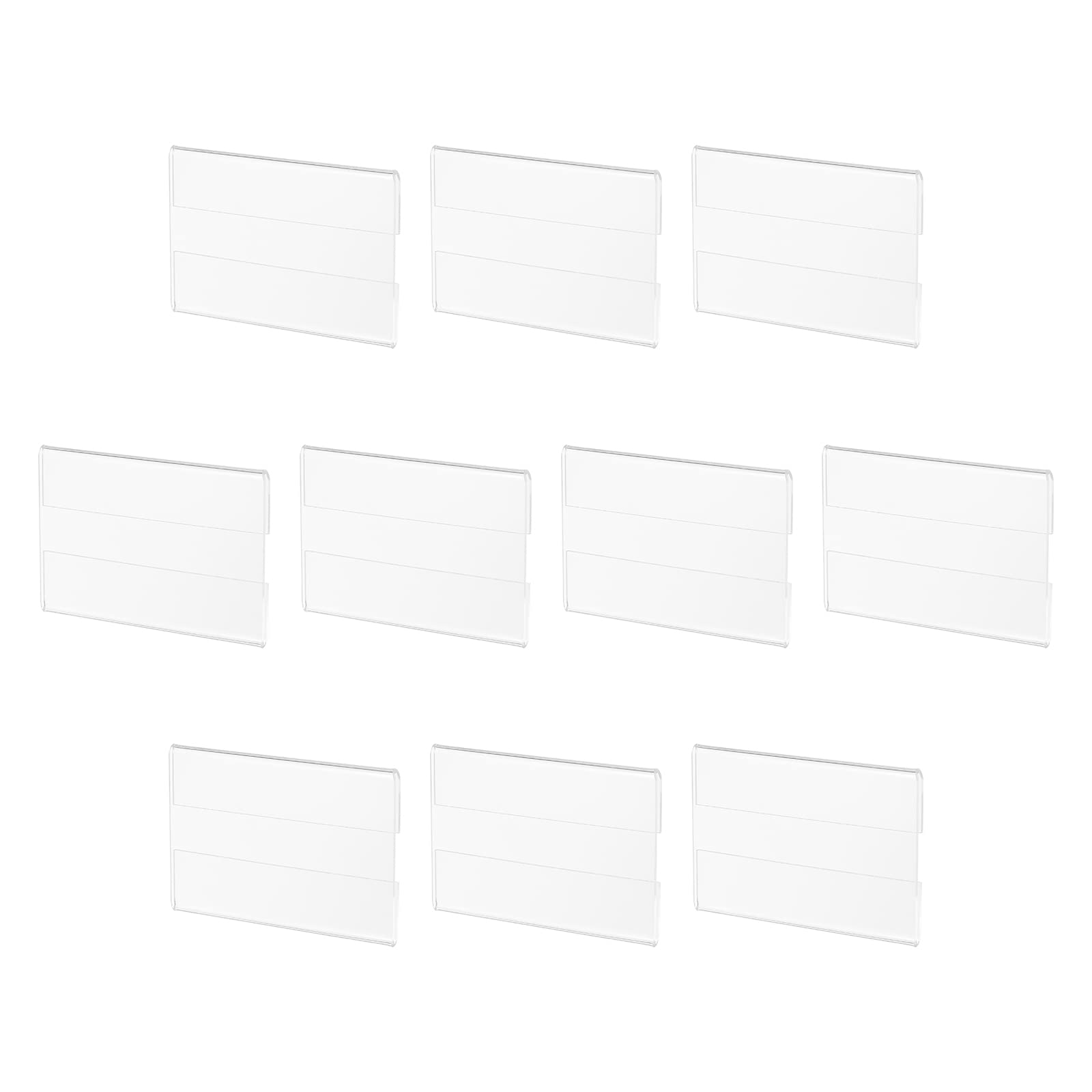 MECCANIXITY Wall Mount Acrylic Sign Holder, 3.1 x 2 Inch Clear Plastic Wall Sign Holders Horizontal Acrylic Frames for Offices, Stores, Restaurants, Pack of 10