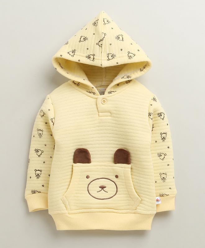 Image of BUMZEE Baby Boys Regular Fit Full Sleeves Hooded Polyfill Winter Set