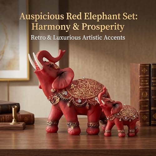 Statue d'éléphant dorée en résine faite main pour étagère chic - 4