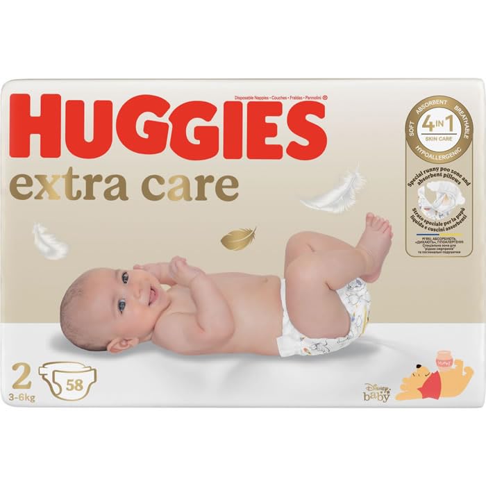 Huggies Lot de 116 couches extra absorbantes Taille 2 (3-6 Kg)
